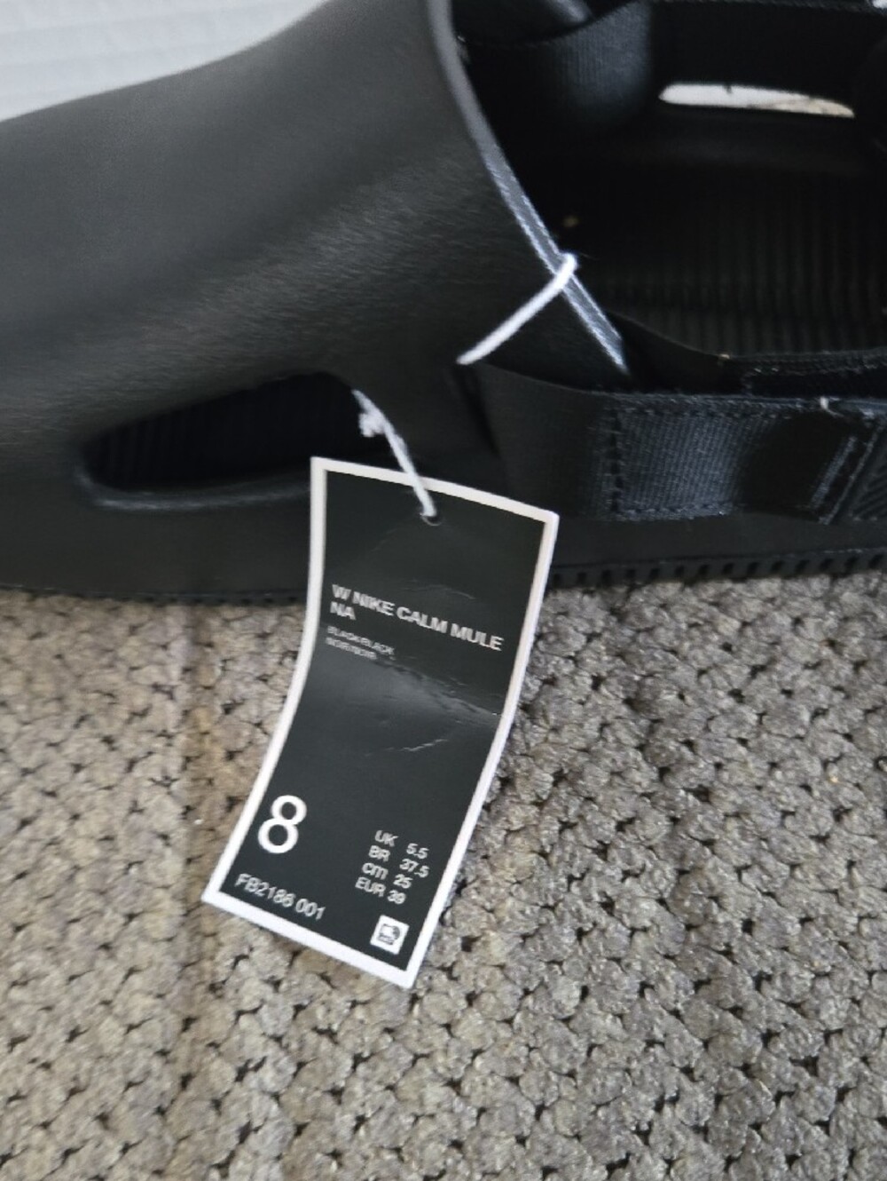 Nike Unisex Black Slip-On Clog Sandals with Heel Strap Size 8 Eur 39 Nwt Black - Picture 12 of 12